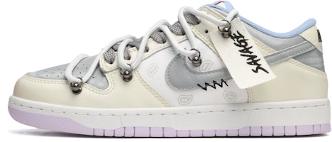 【訂製球鞋】 Nike Dunk Low 解構風 SAVAGE 腰果花 低幫 板鞋 女款 黃灰 Order 【訂製球鞋】 Nike Dunk Low 解構風 SAVAGE 腰果花 低幫 板鞋 女款 黃灰