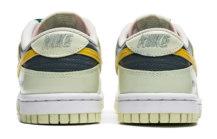 Shop 【定製球鞋】Nike Dunk Low 街頭主題 海玻璃塗鴉 解構雙鞋帶 休閒 低幫 板鞋 女款 黃綠