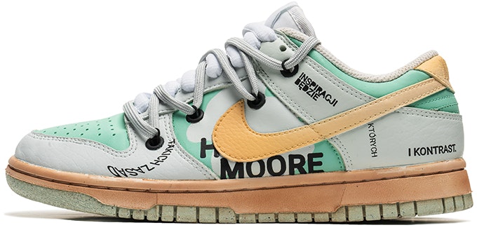 custom-shoes-women-nike-dunk-low-seawind-distressed-white-green