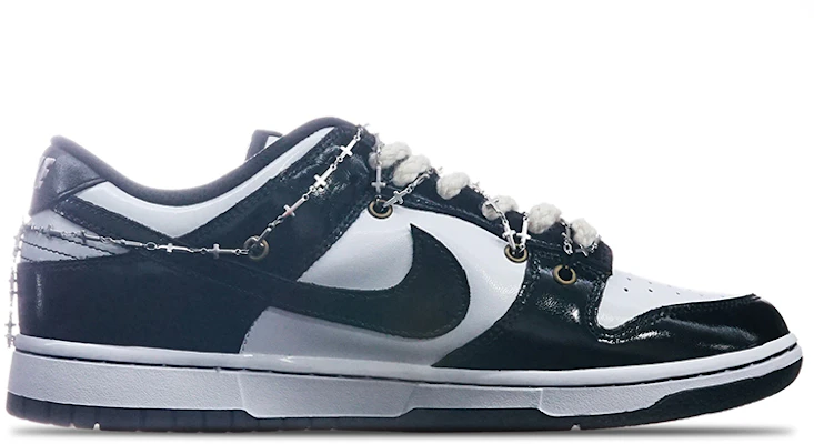 【定製球鞋】 Nike Dunk Low 銀鍊烏鴉 Vibe定製 低筒 板鞋 女款 黑白 Order 【定製球鞋】 Nike Dunk Low 銀鍊烏鴉 Vibe定製 低筒 板鞋 女款 黑白