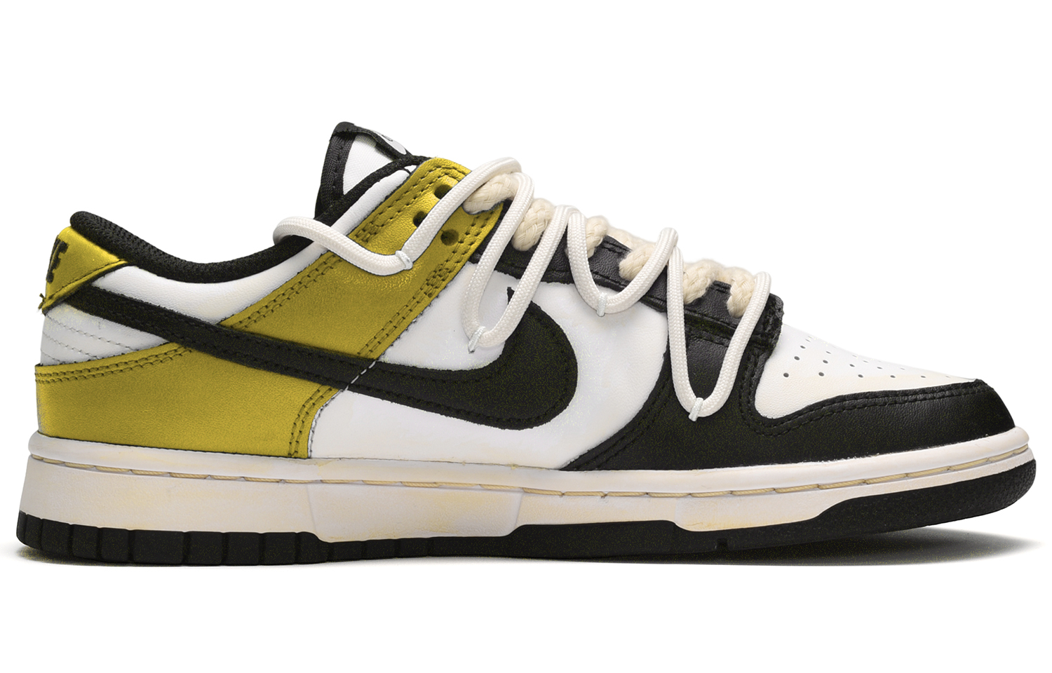 Order (W) [Kasut Custom] Nike Dunk Low 'Smiley Hitam Putih Kuning' DD1503-101(TeamE-女款笑脸贴黑白黄)
