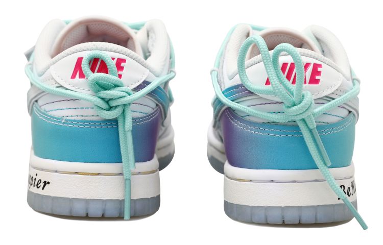 Shop (W) [Kasut Khusus] Nike Dunk Low 'Smiley Face Deconstructed Gradient Biru-Putih' FJ7743-194(Team拾玖-开心笑脸S-BOX）