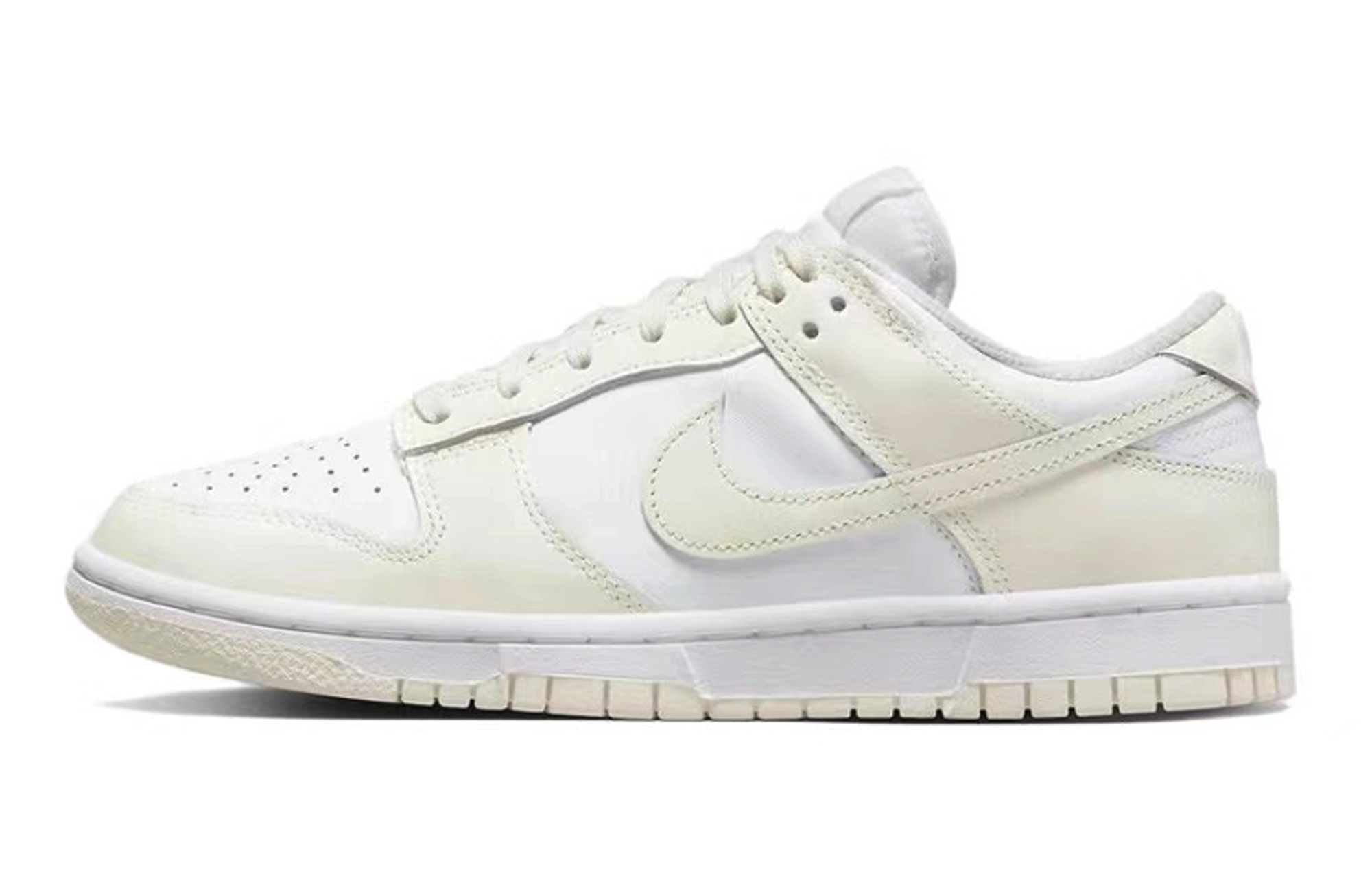 Sizing (W) [Kasut Custom] Nike Dunk Low 'Smiley Patch - Kelabu Putih Pudar Vintage' DD1503-121(TeamE-女款笑脸米白灰)