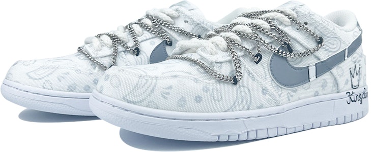 (W) 나이키 덩크 로우 '스모그 페이즐리 체인 화이트 그레이' DJ9955-100(TeamD-女款雾霾腰果花) Lookbook (W) 나이키 덩크 로우 '스모그 페이즐리 체인 화이트 그레이' DJ9955-100(TeamD-女款雾霾腰果花)