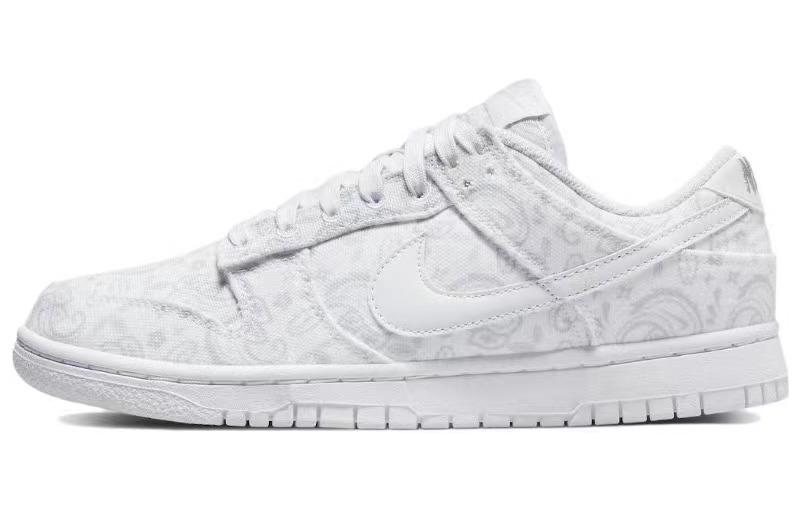 Sizing 【客製球鞋】Nike Dunk Low 霾霧腰果花 鏈條 低筒 板鞋 女款 白灰