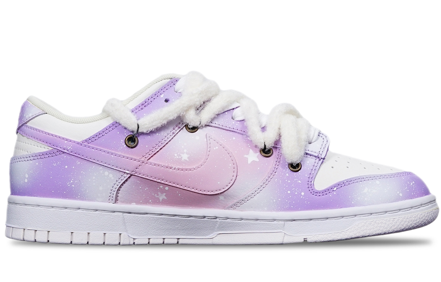 Order (W) [Kasut Custom] Nike Dunk Low 'Getaran Macaron Cair Salju' DH9765-100(TeamT-融雪紫白女S-BOX)
