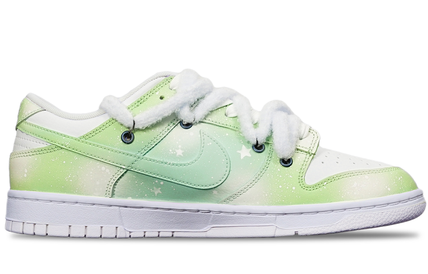 Order (W) 【カスタムシューズ】(女性用) ナイキ ダンクロー『スノーメルマカロンバイブ』 DH9765-100(TeamT-融雪绿白女S-BOX)
