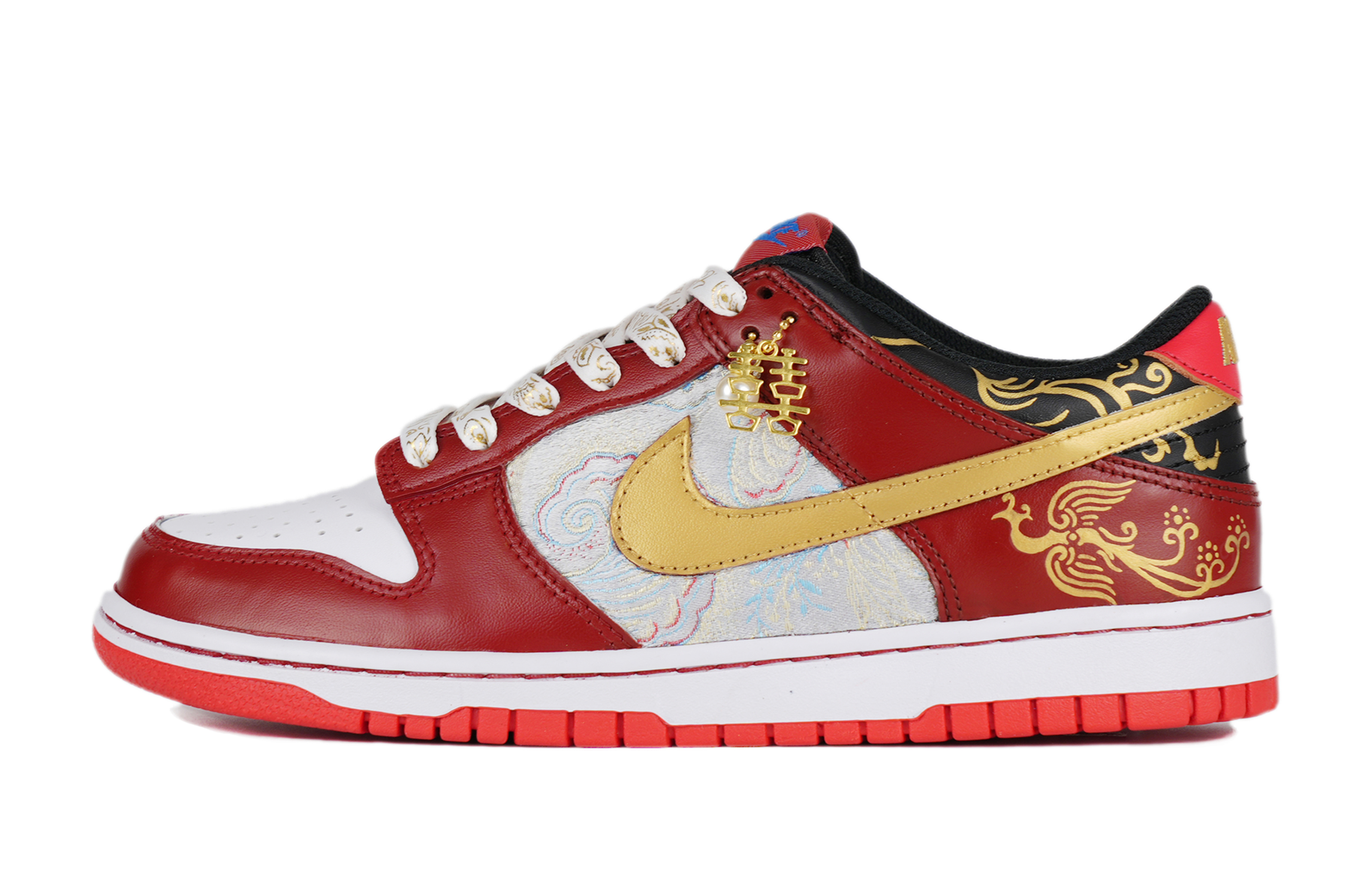 [Custom Shoes] (Women) Nike Dunk Low 'Spider- Red Gold Black'