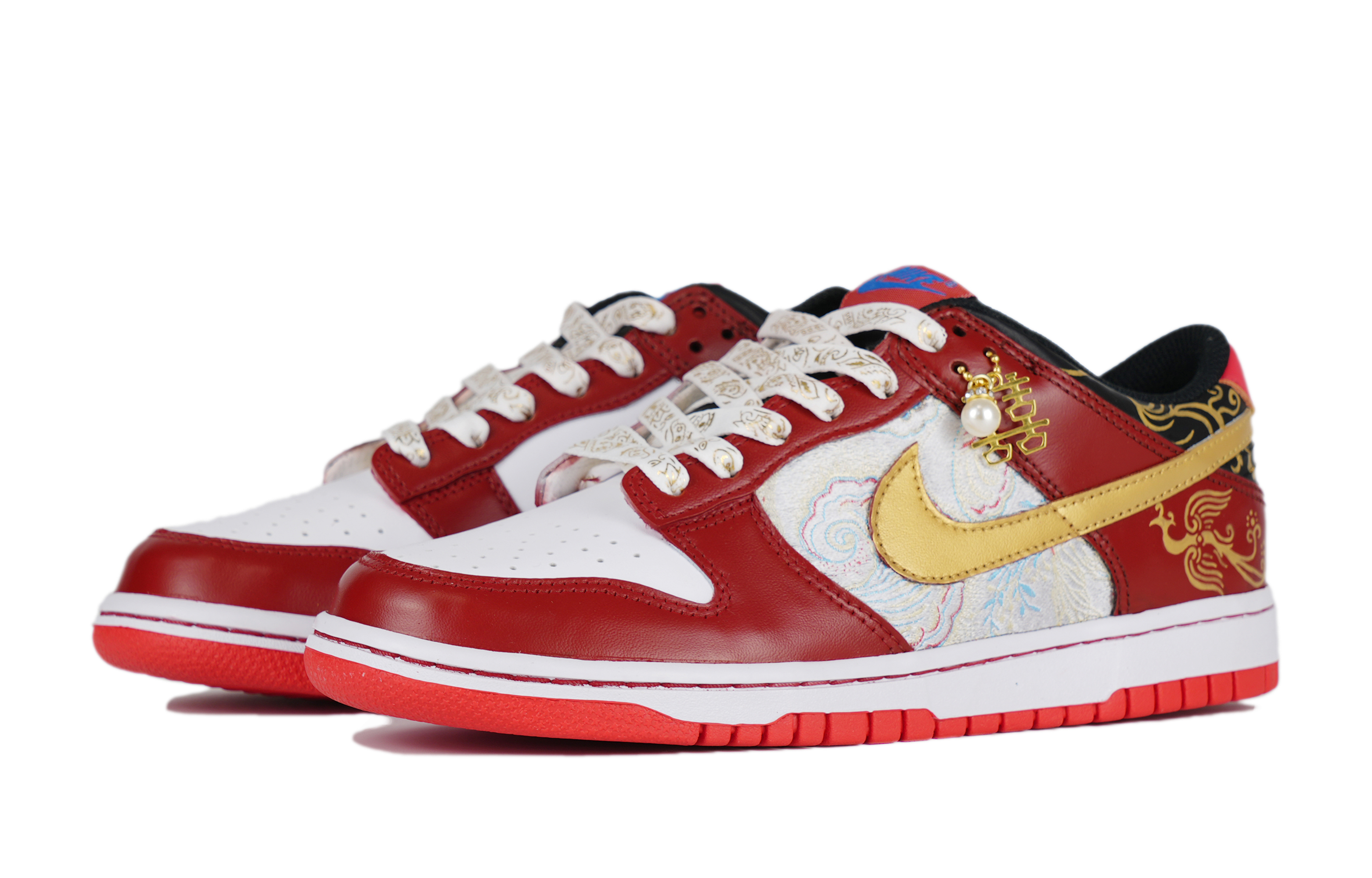 Lookbook (W) [定制鞋款] 耐克Dunk Low '蜘蛛-红金黑' DH9765-103(Team42-女款凤鸣红金黑)