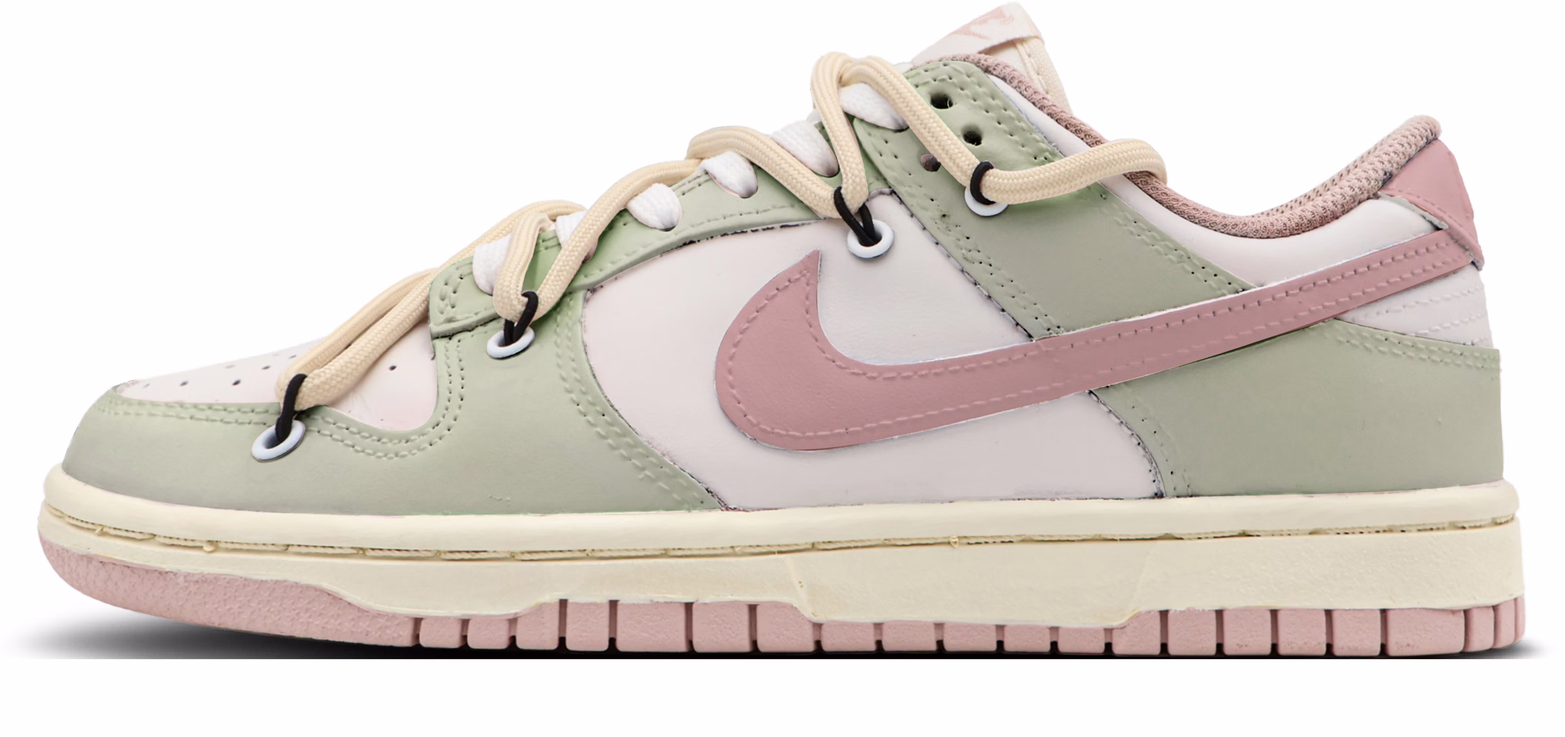 custom-shoes-women-nike-dunk-low-spring-peach-green