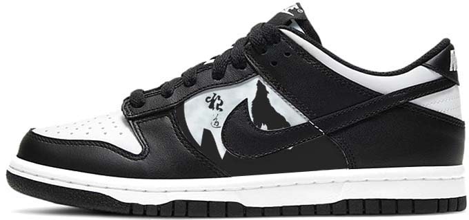 custom-shoes-women-nike-dunk-low-starry-night-wolf-totem-black-white
