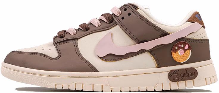 custom-shoes-women-nike-dunk-low-strawberry-chocolate-donut