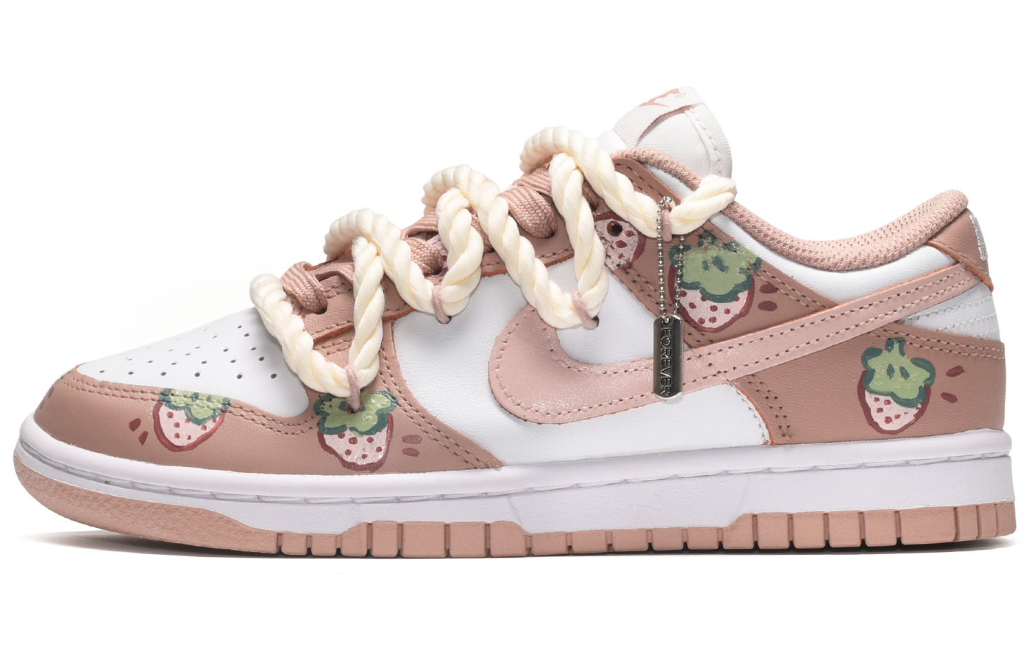 Buy 【Custom Sneakers】 Nike Dunk Low 潮流多巴胺 粉嘟嘟 草莓芝芝 低幫 板鞋 女款 白粉