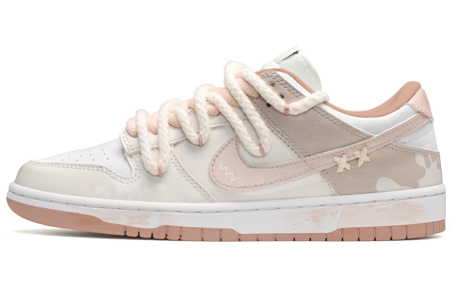 Buy (W) [Zapatillas Personalizadas] Nike Dunk Low 'Leche de Fresa' DD1503-118(TeamE-女款草莓牛奶粉白棕)