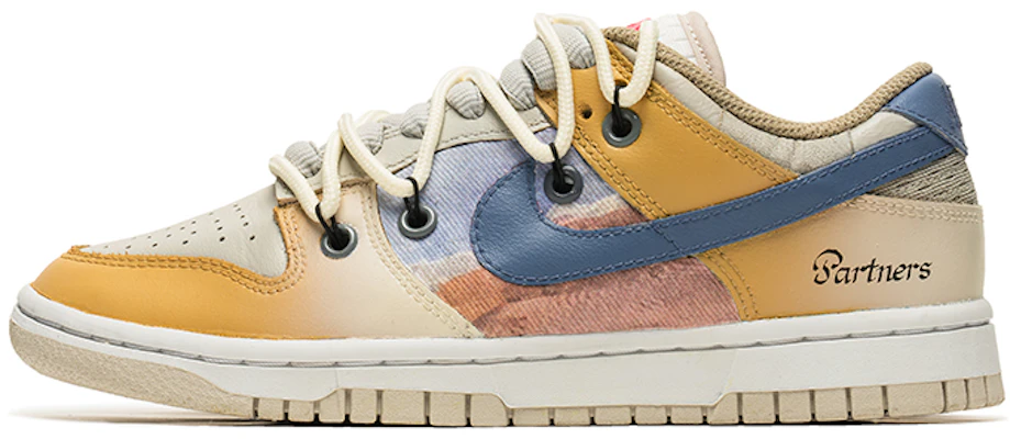 【訂製球鞋】 Nike Dunk Low 街舞系列 野鶴製造 靈魂伴侶 漸變 解構雙鞋帶 牛仔貼布 低幫 板鞋 女款 米黃 Buy 【訂製球鞋】 Nike Dunk Low 街舞系列 野鶴製造 靈魂伴侶 漸變 解構雙鞋帶 牛仔貼布 低幫 板鞋 女款 米黃