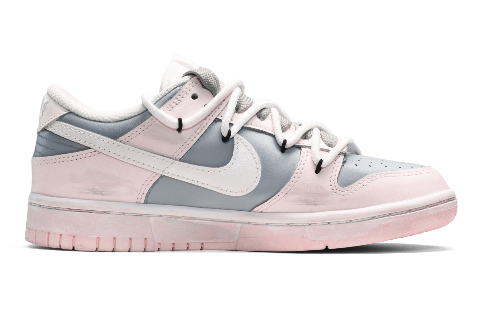 Order (W) [定制鞋款] 耐克Dunk低帮'夏日酷粉白灰' DH9765-100(TeamE-女款笑脸粉白灰)