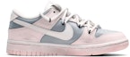 Order 【定製籃球鞋】Nike Dunk Low 夏日清涼 復古做舊 笑臉布貼 防滑耐磨 低筒 板鞋 女款 粉白灰