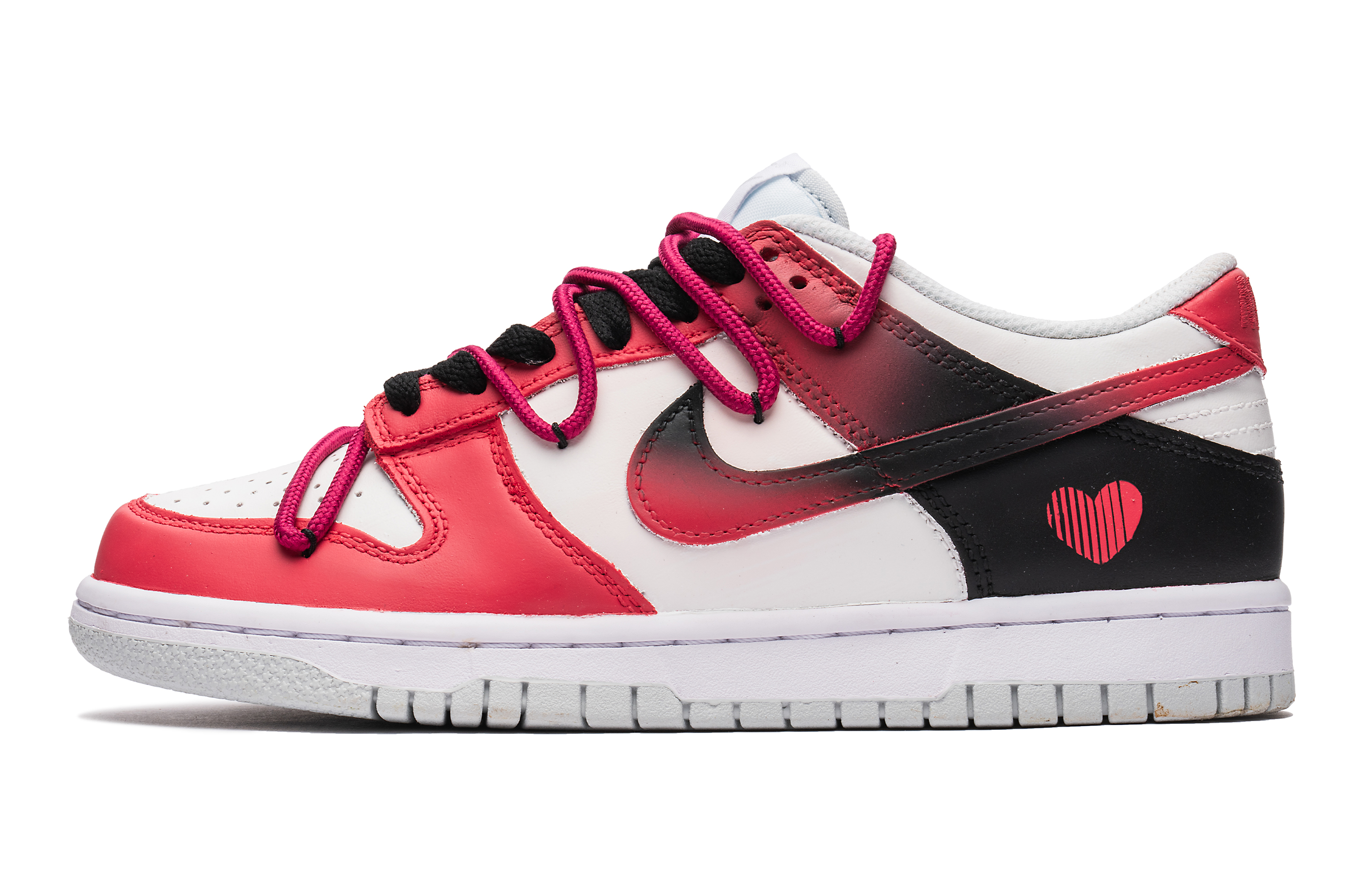 [Custom Shoes] (Women) Nike Dunk Low 'Summer Invasion Pink Heart Gradient Deconstructed'