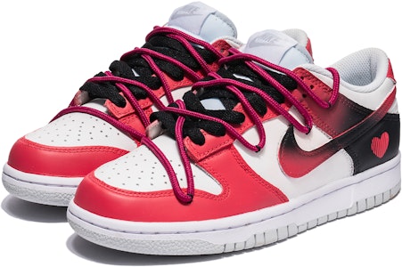 【客製球鞋】Nike Dunk 玫瑰紅甜心 夏日入侵 愛心 漸變 解構 低筒 板鞋 女款 黑粉 Shop 【客製球鞋】Nike Dunk 玫瑰紅甜心 夏日入侵 愛心 漸變 解構 低筒 板鞋 女款 黑粉