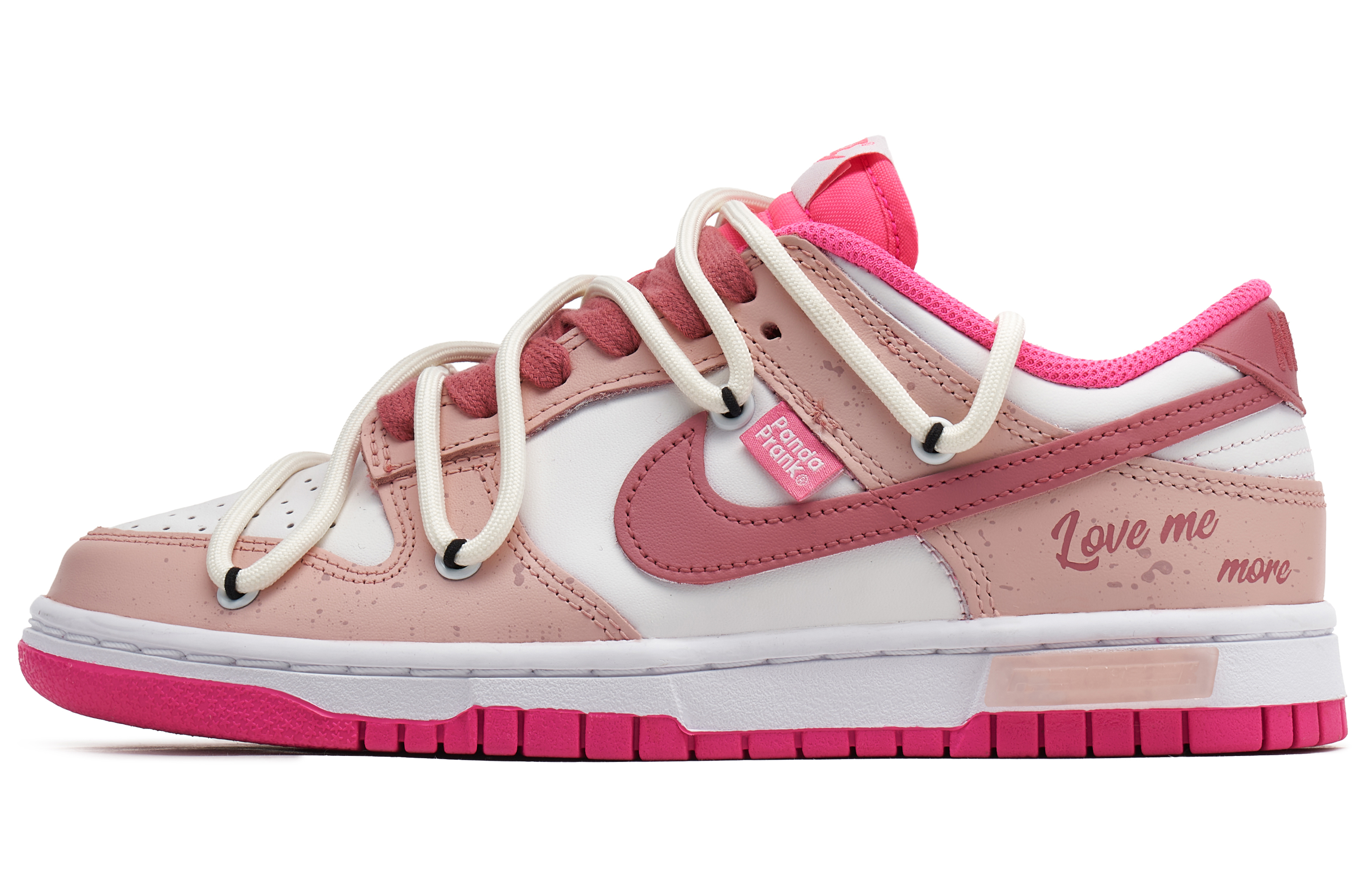 Buy 【訂製球鞋】 Nike Dunk Low 熊貓惡作劇 夏日主題 朱顏粉面 做舊 復古 低筒 板鞋 女款 粉白