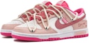 Lookbook 【訂製球鞋】 Nike Dunk Low 熊貓惡作劇 夏日主題 朱顏粉面 做舊 復古 低筒 板鞋 女款 粉白