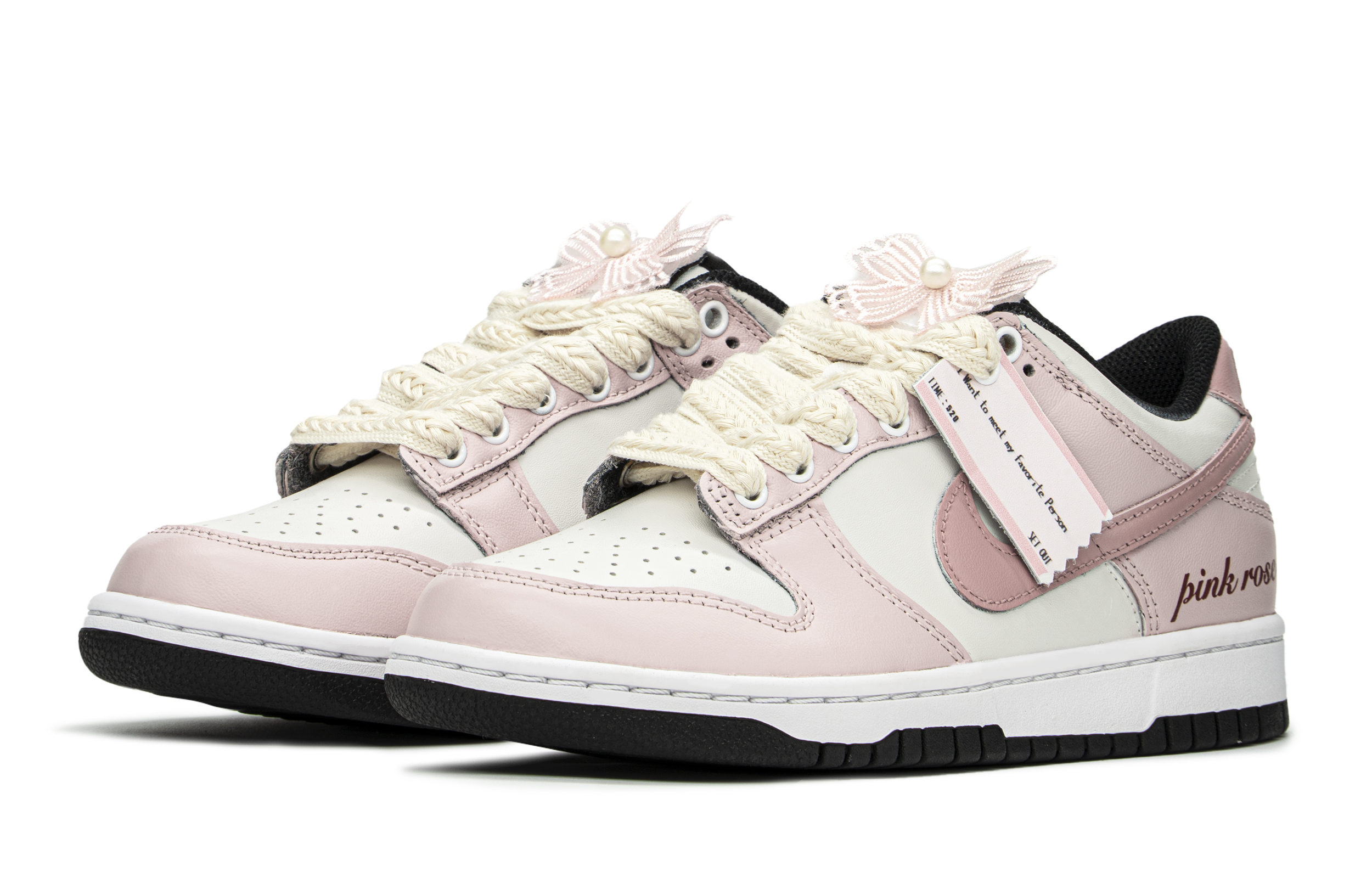 Lookbook 【訂製球鞋】 Nike Dunk Low FZBB 夏日公主 簡約 百搭 防滑耐磨 低筒 滑板鞋 女款 粉白