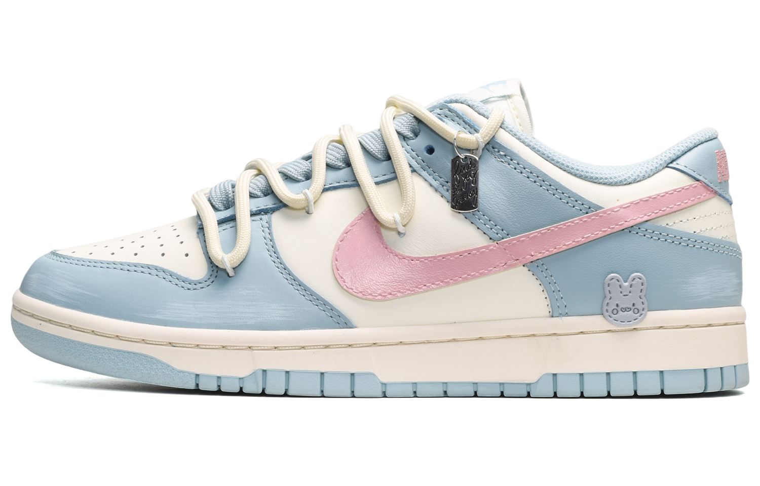 Buy (W) 나이키 덩크 로우 '후지산 핑크블루' (커스텀) DD1503-123(TeamE-女款兔子皮贴粉白蓝)