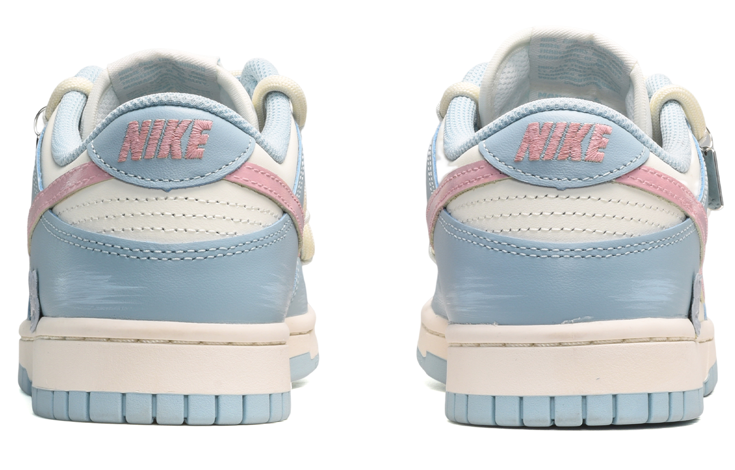 Shop (W) 나이키 덩크 로우 '후지산 핑크블루' (커스텀) DD1503-123(TeamE-女款兔子皮贴粉白蓝)
