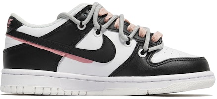 【定製球鞋】 Nike Dunk Low 全白 夏日玫瑰 印花 解構鞋帶 低帮 板鞋 女款 黑白色 Order 【定製球鞋】 Nike Dunk Low 全白 夏日玫瑰 印花 解構鞋帶 低帮 板鞋 女款 黑白色