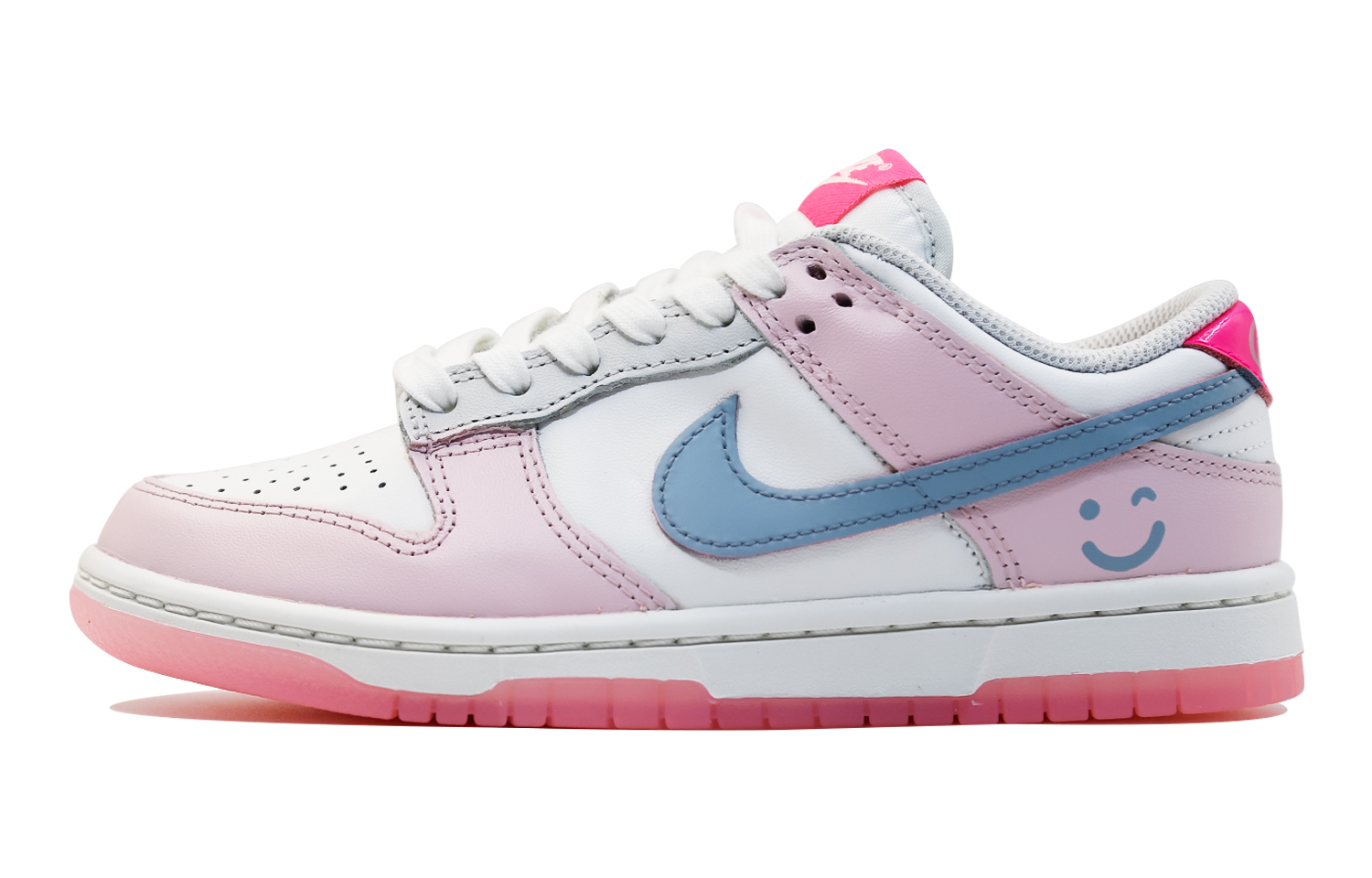 Buy (W) 나이키 덩크 로우 '화이트 핑크폼' (커스텀) FN3451-161(Team48-微笑女孩)