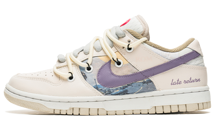 Buy 【定製球鞋】 Nike Dunk Low 野鶴製造 街舞系列 落日飛車 解構雙鞋帶 牛仔貼布 禮盒 休閒 低幫 板鞋 女款 米白