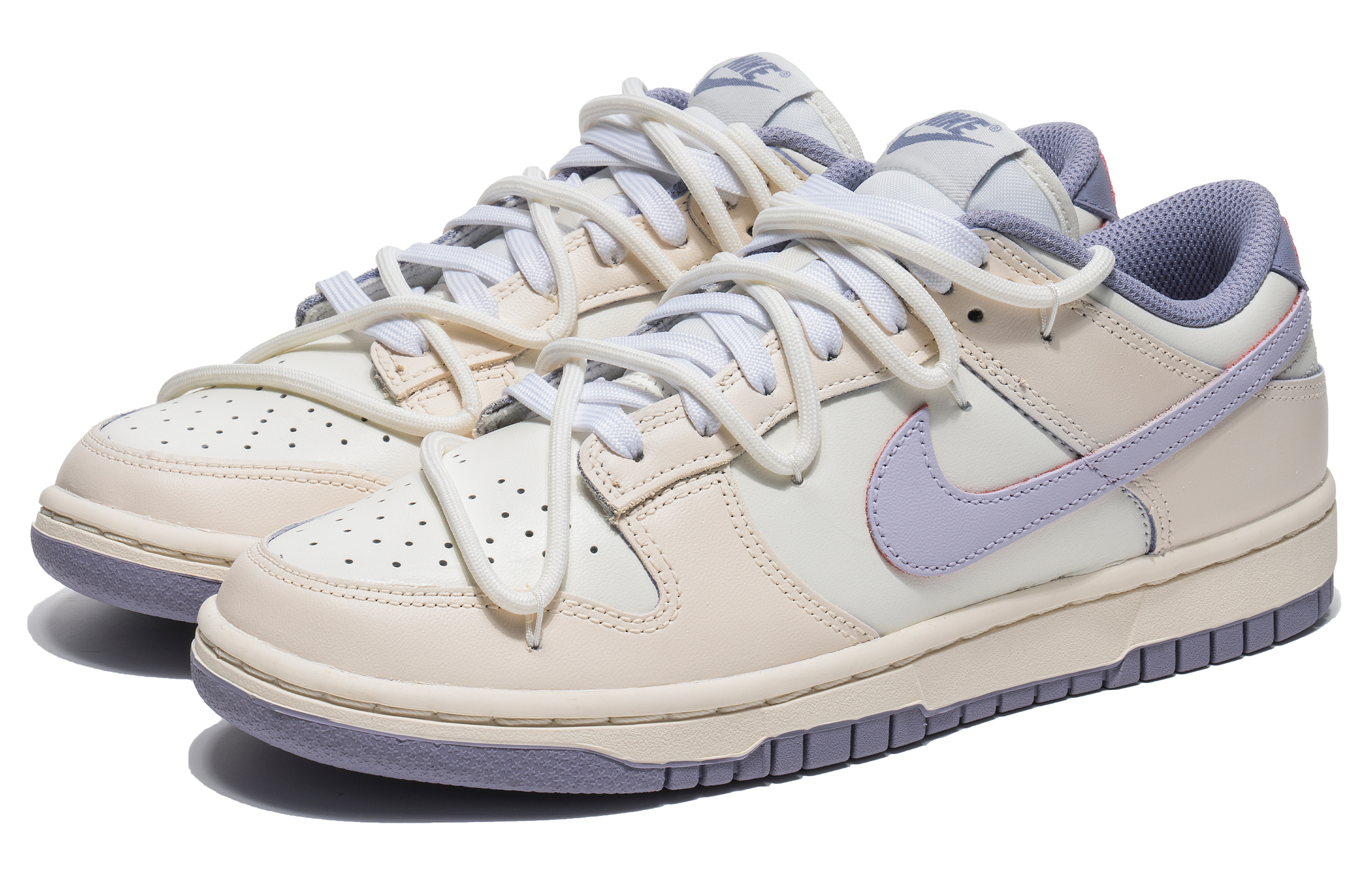 Lookbook 【客製球鞋】Nike Dunk Low 芋頭香草 簡約百搭 解構雙鞋帶 低筒板鞋 女款 白紫
