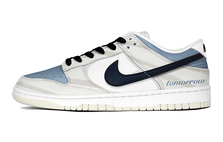 Order 【客製球鞋】Nike Dunk Low 街頭穿搭 撕裂抓痕 "明日之子" 限定鞋盒 休閒 低筒 板鞋 女款 藍白