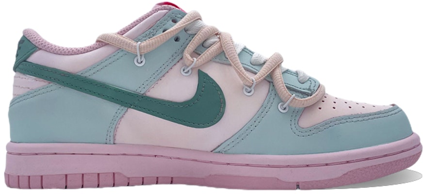 【定製球鞋】 Nike Dunk Low (GS) 全粉色 低幫 板鞋 女款 粉綠 Order 【定製球鞋】 Nike Dunk Low (GS) 全粉色 低幫 板鞋 女款 粉綠