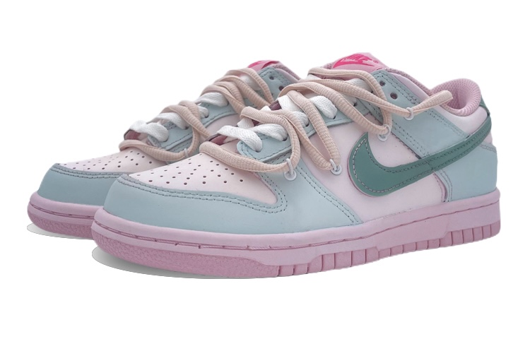 Lookbook 【定製球鞋】 Nike Dunk Low (GS) 全粉色 低幫 板鞋 女款 粉綠