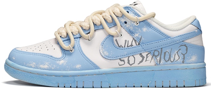 【定制球鞋】Nike Dunk Low Triple White 解構風 浸染 潮流 低幫 板鞋 女款 藍白 Buy 【定制球鞋】Nike Dunk Low Triple White 解構風 浸染 潮流 低幫 板鞋 女款 藍白