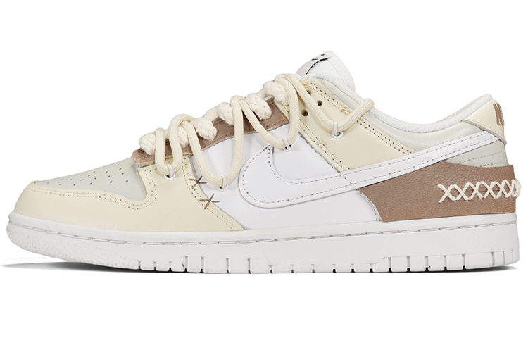 Buy (W) [Kasut Custom] Nike Dunk Low 'Triple White Deconstructed Jahitan Pink' DD1503-109(TeamE-女款解构风缝线白粉)