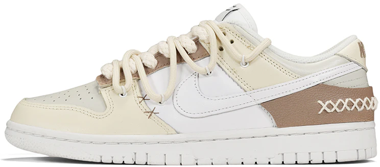 custom-shoes-women-nike-dunk-low-triple-white-deconstructed-pink-stitching