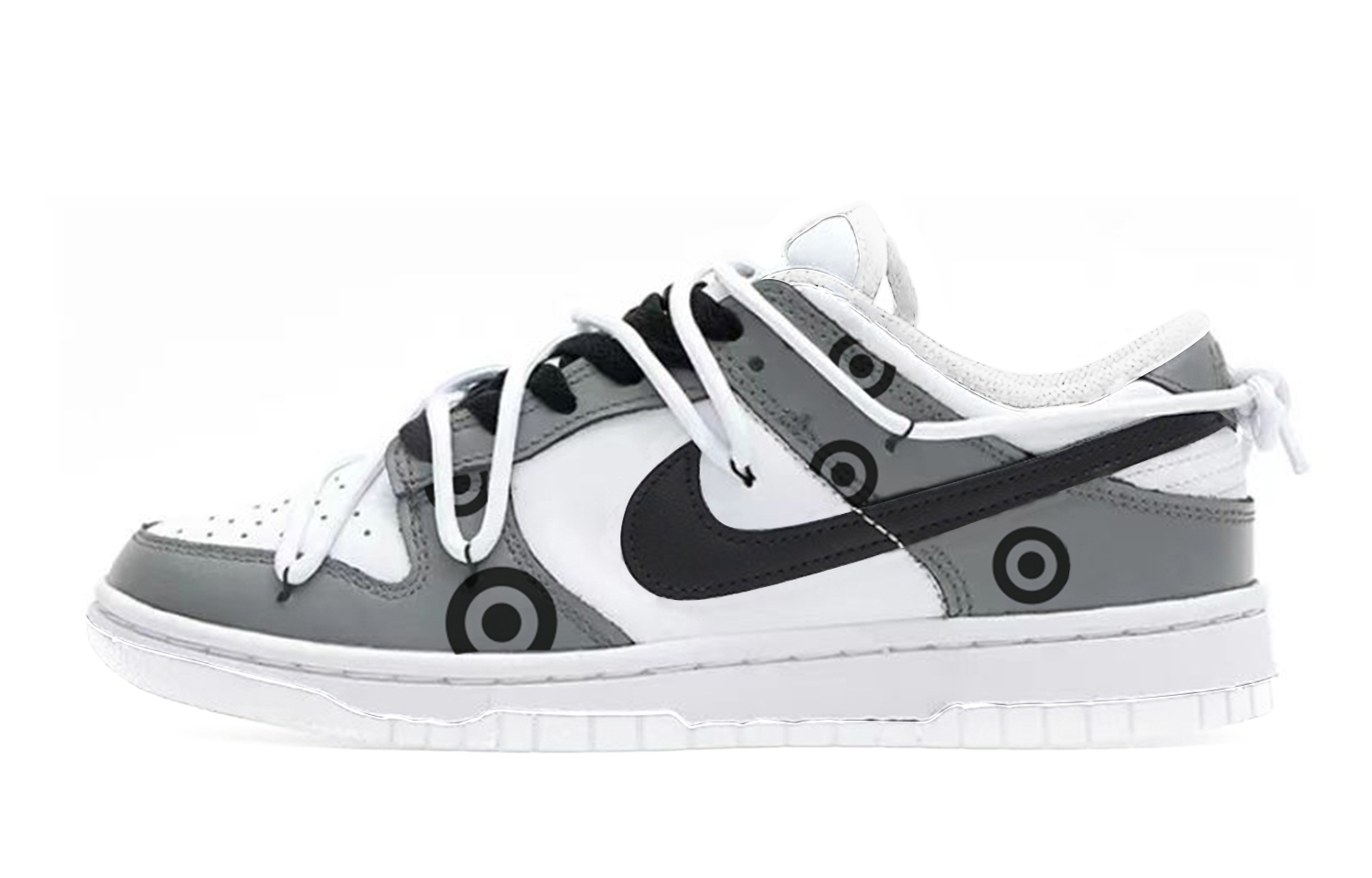 Buy (W) 나이키 덩크 로우 '트리플 화이트 그레이' (커스텀) DD1503-109(Team48-野渡灰)