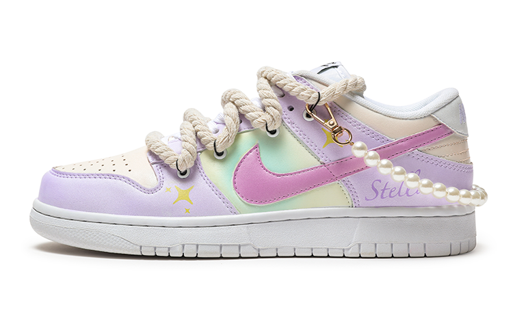 Buy (W) [Sepatu Kustom] Nike Dunk Low 'Triple White Stella Pink Ungu' DD1503-109(Team48-Stella解构)