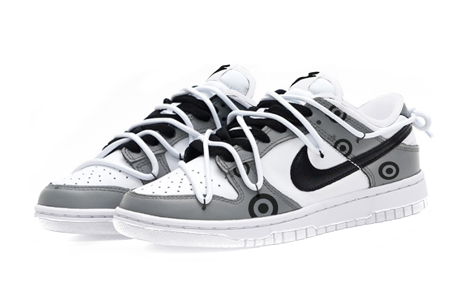 Lookbook (W) 나이키 덩크 로우 '트리플 화이트 그레이' (커스텀) DD1503-109(Team48-野渡灰)