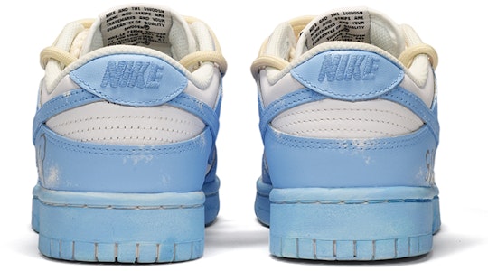 【定制球鞋】Nike Dunk Low Triple White 解構風 浸染 潮流 低幫 板鞋 女款 藍白 Shop 【定制球鞋】Nike Dunk Low Triple White 解構風 浸染 潮流 低幫 板鞋 女款 藍白