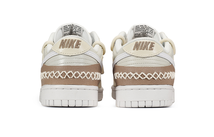 Shop (W) [Kasut Custom] Nike Dunk Low 'Triple White Deconstructed Jahitan Pink' DD1503-109(TeamE-女款解构风缝线白粉)