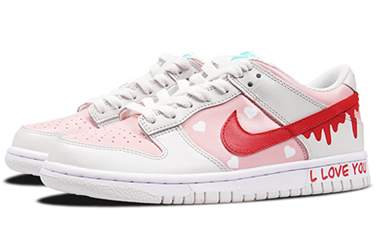 Purchase 【定制球鞋】Nike Dunk Low “Tropical Twist” 噴繪 特殊鞋盒 愛意 滿滿流動的心 耐磨防滑 休閒 低幫 板鞋 女款 玫紅粉