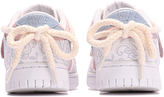 【客製球鞋】Nike Dunk Low ESS 鬱金香 粉色布貼 腰果花 解構雙鞋帶 做舊 低幫 板鞋 女款 粉白 Purchase 【客製球鞋】Nike Dunk Low ESS 鬱金香 粉色布貼 腰果花 解構雙鞋帶 做舊 低幫 板鞋 女款 粉白
