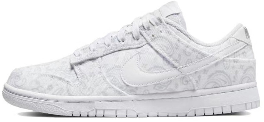 【客製球鞋】Nike Dunk Low ESS 鬱金香 粉色布貼 腰果花 解構雙鞋帶 做舊 低幫 板鞋 女款 粉白 Details for 【客製球鞋】Nike Dunk Low ESS 鬱金香 粉色布貼 腰果花 解構雙鞋帶 做舊 低幫 板鞋 女款 粉白