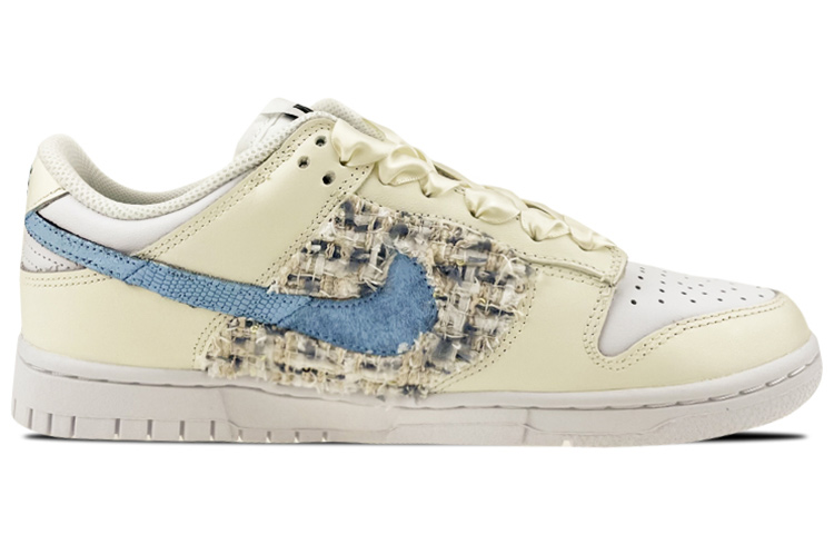 Order 【定制球鞋】Nike Dunk Low 是在玩鞋禮盒 小香風 毛呢貼布 珍珠鏈條 緞帶 禮物 低幫 板鞋 女款 白藍