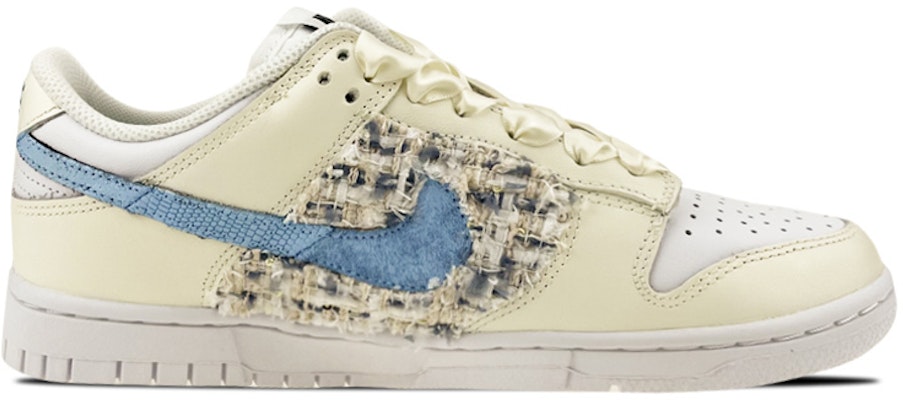 【定制球鞋】Nike Dunk Low 是在玩鞋禮盒 小香風 毛呢貼布 珍珠鏈條 緞帶 禮物 低幫 板鞋 女款 白藍 Order 【定制球鞋】Nike Dunk Low 是在玩鞋禮盒 小香風 毛呢貼布 珍珠鏈條 緞帶 禮物 低幫 板鞋 女款 白藍