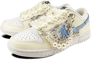 (W) ナイキ ダンク LOW ツイードパールリボン (Nike Dunk LOW Tweed Pearl Ribbon) DD7099-100(Team叁-女款贴布小香) Lookbook (W) ナイキ ダンク LOW ツイードパールリボン (Nike Dunk LOW Tweed Pearl Ribbon) DD7099-100(Team叁-女款贴布小香)
