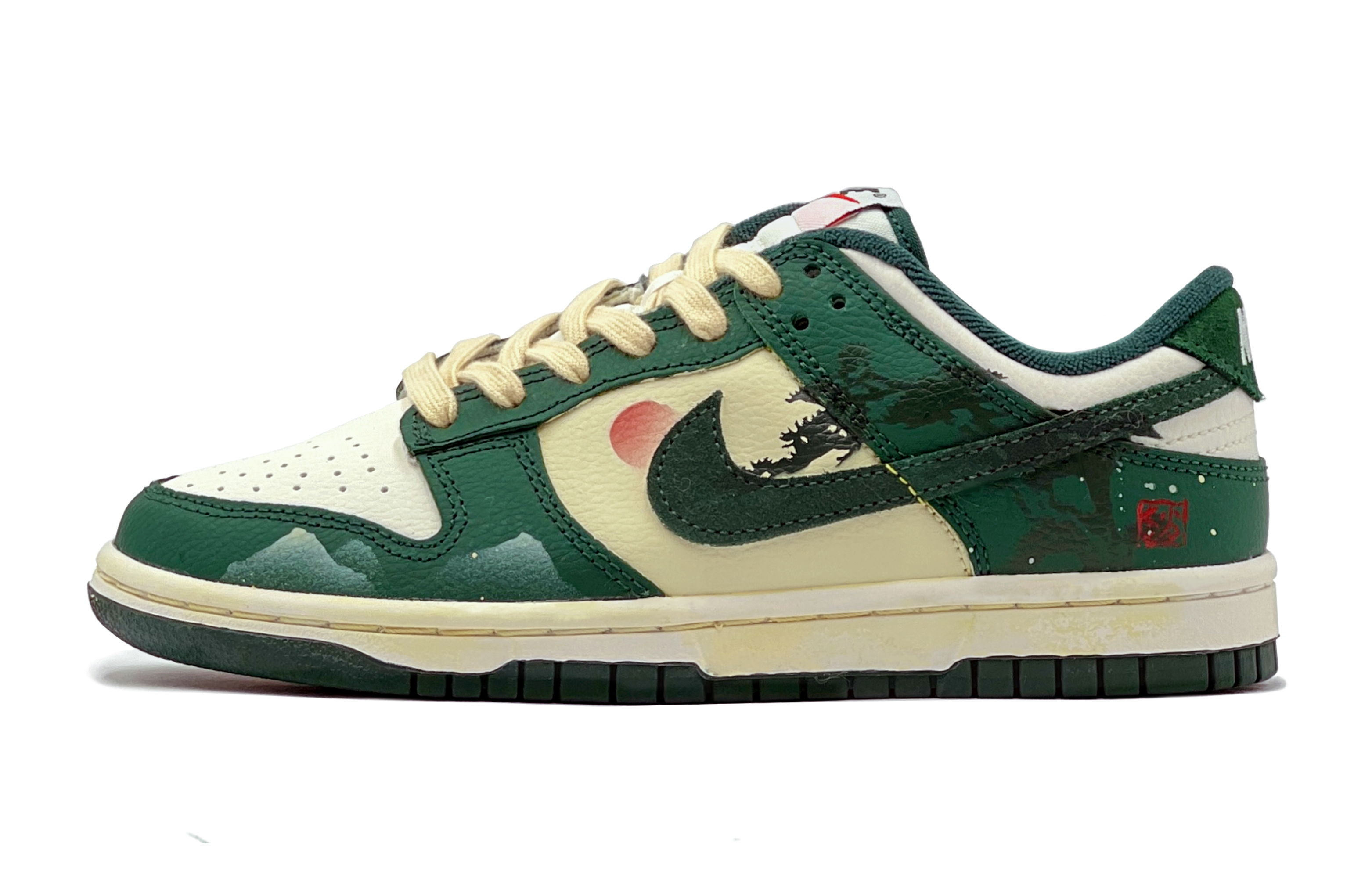 Buy (W) Zapatillas Nike Dunk Low 'Ukiyo-e Puesta de Sol Verde Pino' FD0350-133(TeamS-落日余辉S-BOX)